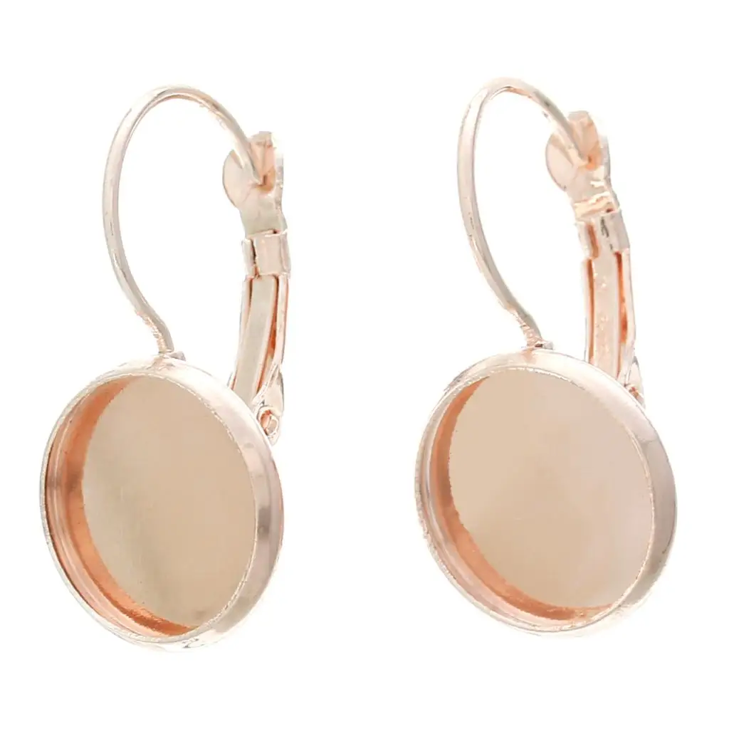 Copper Earring Clip Findings Round Rose Gold(Can Hold 12mm Rhinestone) 27mm x 14mm 1 Pairs new | Украшения и аксессуары