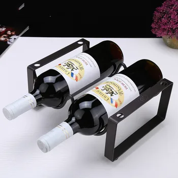 

1 PCS Flat iron stacked red wine rack red wine rack display stand wine bottle holder European (Without bottles and cups)LU720327