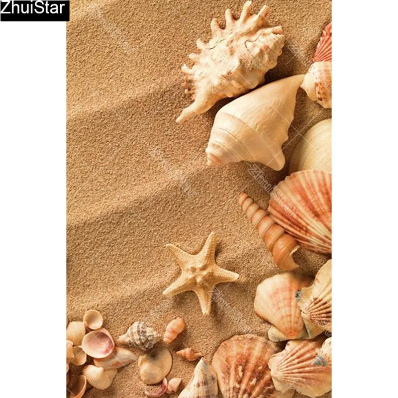 

Full Square 5D DIY Diamond Painting "Conch Shells" Embroidery Cross Stitch Mosaic Home Decor Gift CJ48