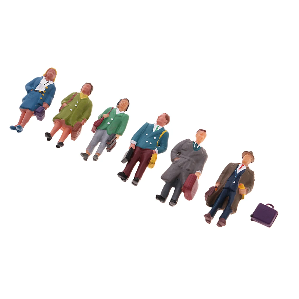 1/87 People Passenger Ation Figure Models Painted HO OO for RR Railroad Street Park Scenery Diorama Architecture