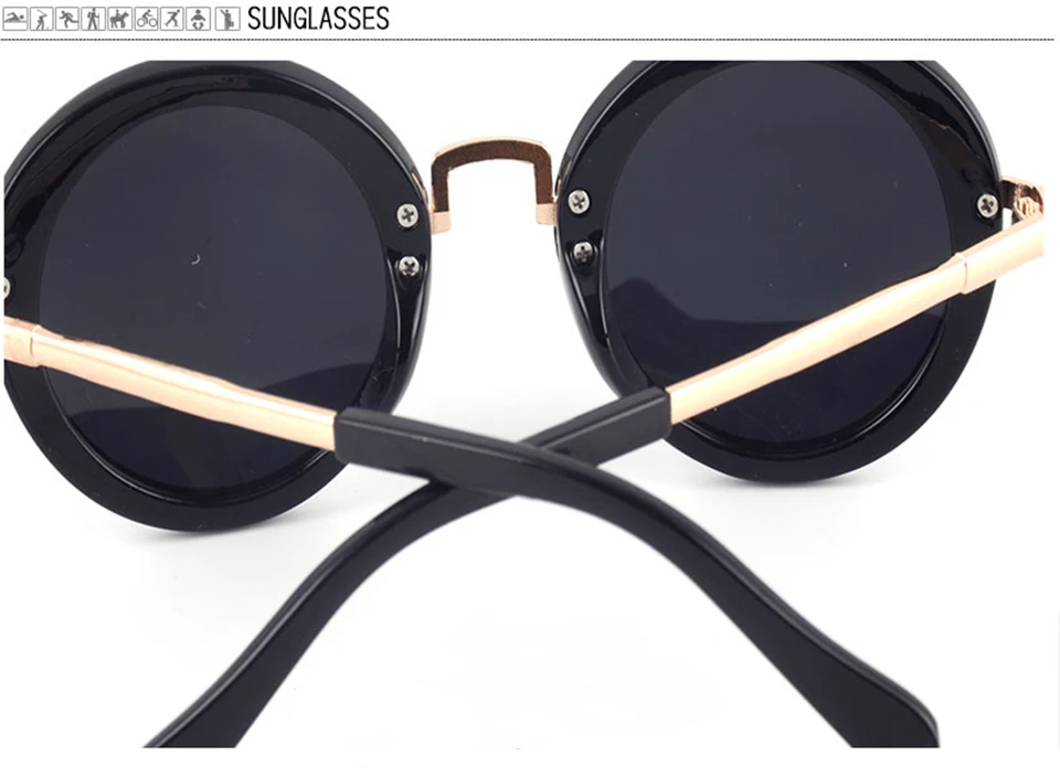 RHAMAI Metal frame kids Sunglasses girls boys glasses Eyewear baby children sunglasses uv400 Sun glasses oculos infantil (9)