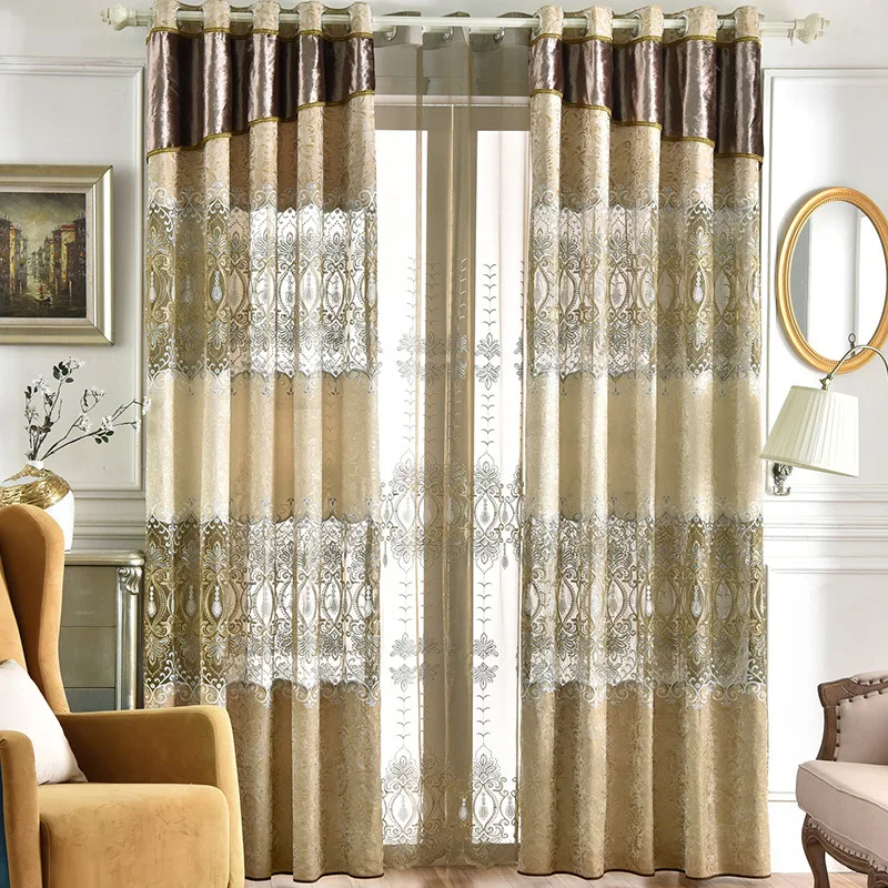 

European Schneider Embroidery Hollow Stitching Curtains for Living Dining Room Bedroom.