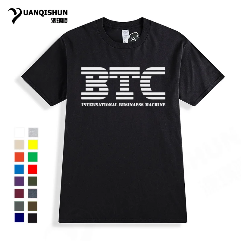 Топ качество Биткоин футболка Международный машина BTC печать модный дизайн