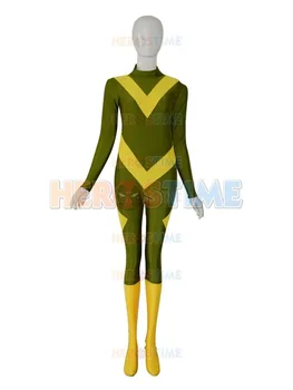 

Army green and yellow superhero costume custom Fullbody spandex Zentai Suit most trendy Hallween cosplay catsuit Free Shipping