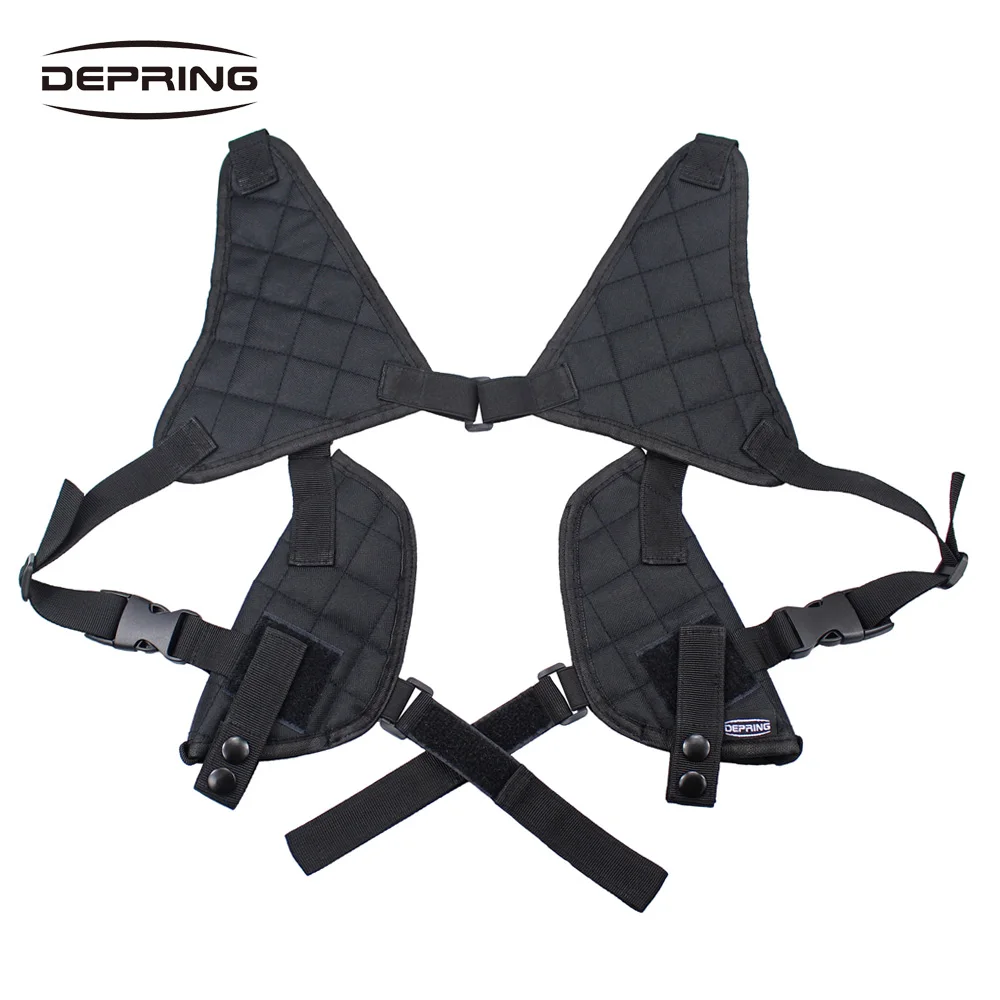 

Tactical Double Shoulder Holster Ambidextrous Horizontal Rig Handgun Carrier Fits Most Pistols Revolvers