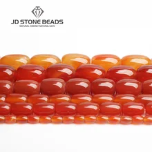 JD каменные бусины красный агат барабан формы бусины рисовой формы ручной работы браслет бусины аксессуары