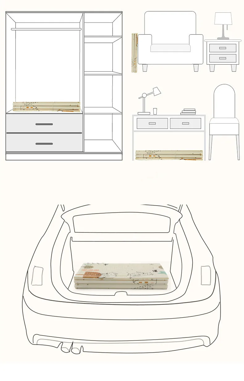 Младенческой Дети Восхождение коврик XPE детские дома Ползания мат сгущает Гостиная Складной Окружающей пены дети играют коврик подарки