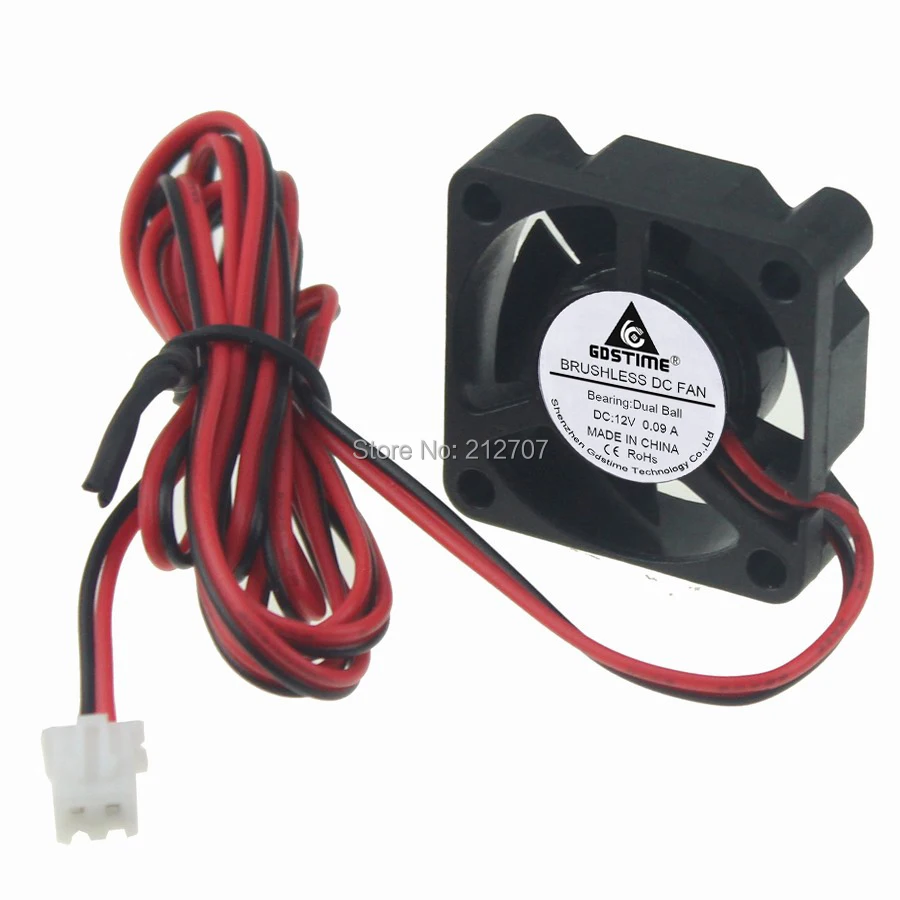 

2pcs/lot 30mm 12V 30*30*10mm 2Pin Small MINI DC Brushless Cooling Fan for 3D Printer Ball-bearing
