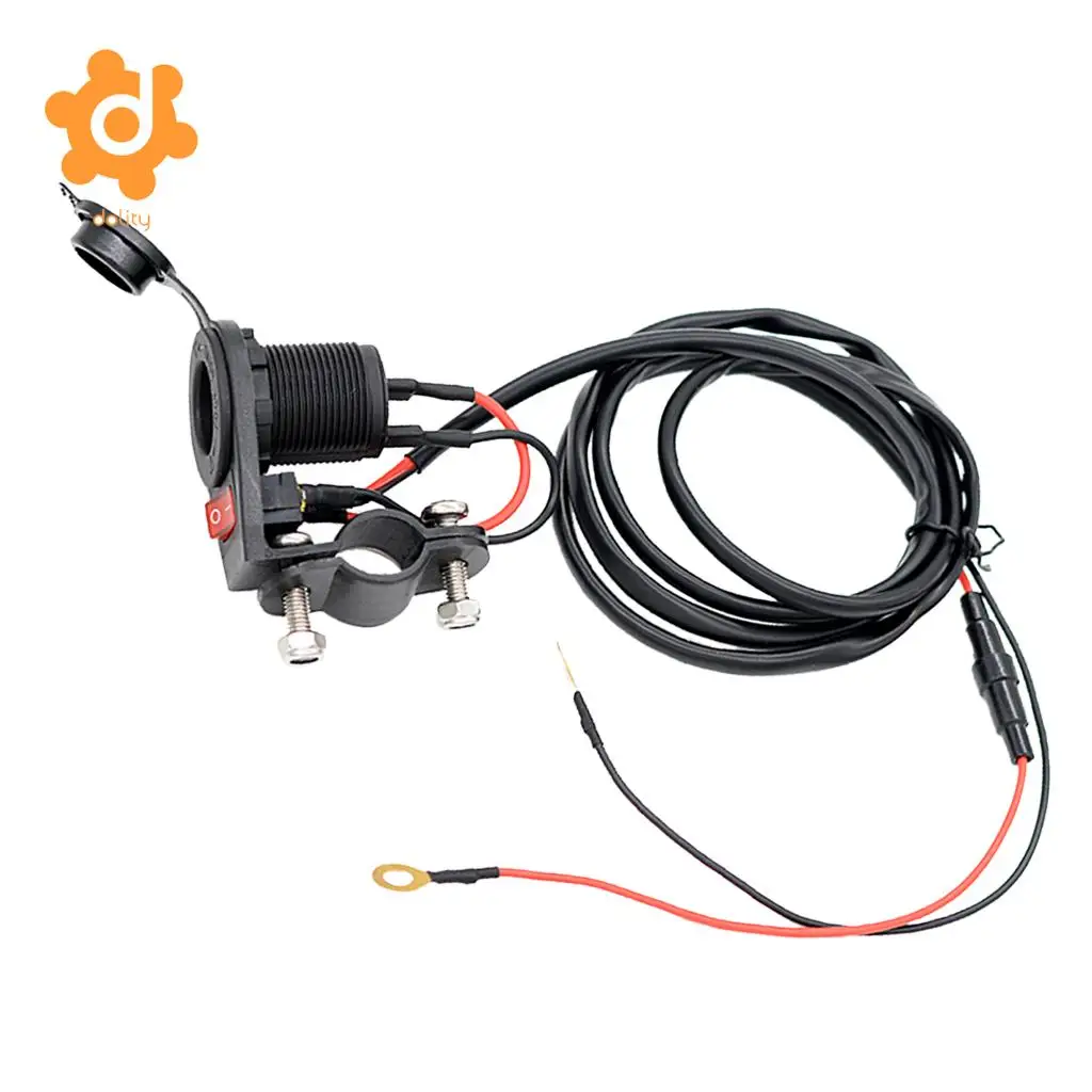 Universal Motorcycle Car Cigarette Lighter Power Socket with On Off Switch