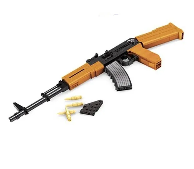 Горячая Распродажа, классические игрушки, оружие AK 47, модель пистолета, 1:1, игрушки, строительные блоки, наборы, 617 шт., Обучающие, DIY, сборные кирпичи, игрушки