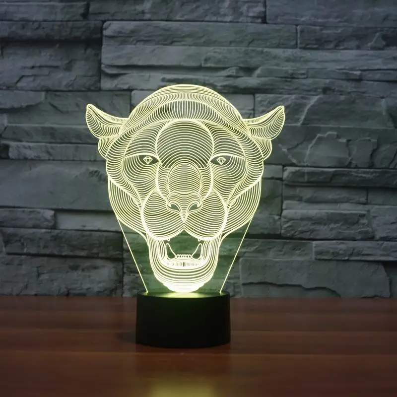 Lion Face 3D LED Light 3