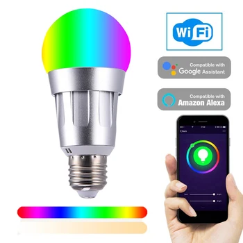 

RGB Multicolor LED Light Bulb Smart WIFI LED Bulb 12W Dimmable Phone RemoteControl Compatible with Alexa Google Home Tmall Genie