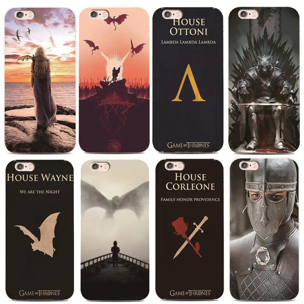 

New Game Of Throne House Stark Lannister For iphone 4 4s 5 5s 6 6s 7 plus for Samsung s4 s5 s6 s7 Edge Hard plastic phone case