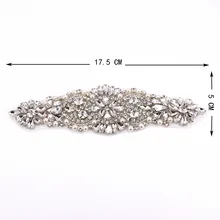 Свадебные аппликации со стразами ручной работы из золотого и серебряного цветов, Украшенные бусинами, с железной нашивкой для свадебных платьев, пояс для одежды, свадебная аппликация из страз