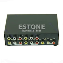 4 Port Input 1 Output Audio Video AV RCA Switch Switcher Selector Box New