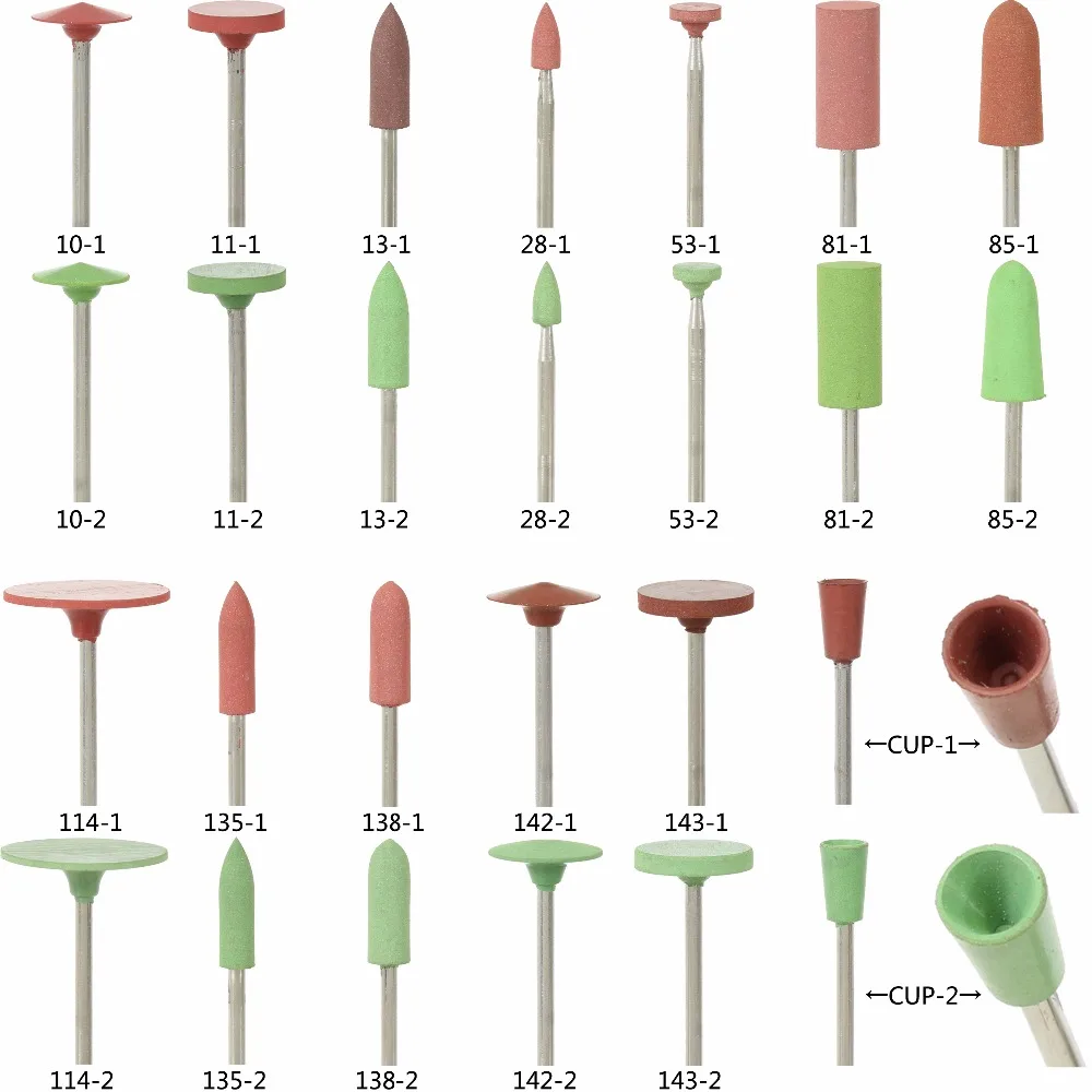 Lot De 22 Points De Polissage (Gambo) à Tête Conique En Gomme Bleue - 3mm Et 4mm, Pour Outil Rotatif Dremel