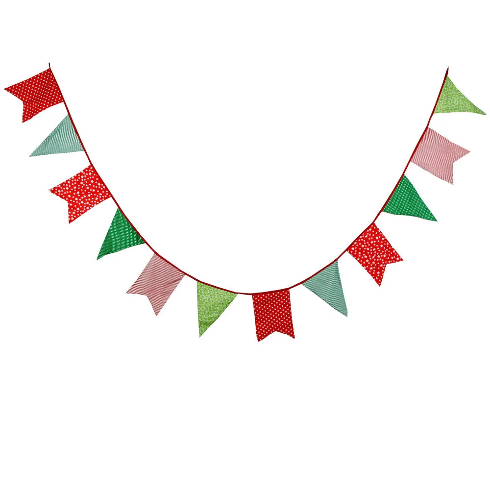 1pcs 3 1m green red color christmas decor bunting banners garden flags christmas