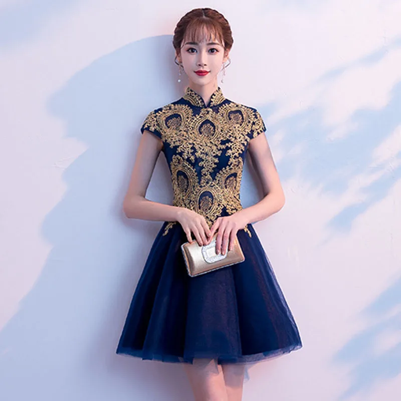 mandarin collar cocktail dress