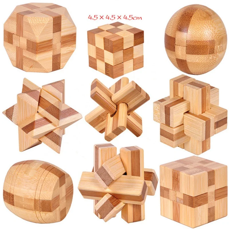 Дизайн головоломка для развития интеллекта Kong Ming Lock 3D деревянная Блокировка заусенцев головоломки игра игрушка интеллектуальная