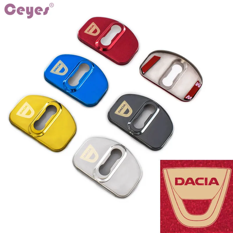 

Ceyes Car Styling New 3D Design Auto Door Lock Cover Protective Buckle Fit For Dacia Sandero Stepway Stainless Steel Accessories