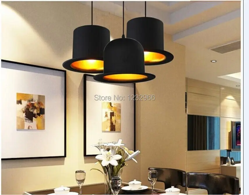 

2014 New E27 Pendant Lamp Aluminum Bowler Hat Lights Lampshade AC85-265V Jeeves & Wooster Top Hat Pendant Lights