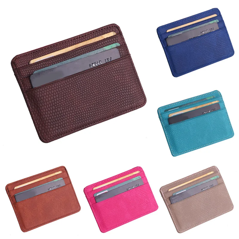 

Fashion Men Wallet Lichee Pattern Bank Card Package Card Holder Travel Mini Portable Pu Leather Women Credit Card Holder Cover