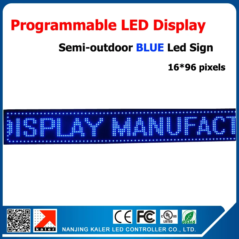 

Blue color led display board 41*9 inches advertising signboard easy install scrolling message led screens china customized
