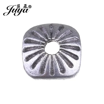 

JUYA Wholesale Square Beads Cover Cap for Women Jewelry Making 6mm 100pcs/lot Ancient Flower Bead End Caps AC0059