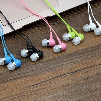 

50 pcs Color Crystal Line Earphones Computer Phone Generic Subwoofer Wire Control with Microphone Ear Plugs