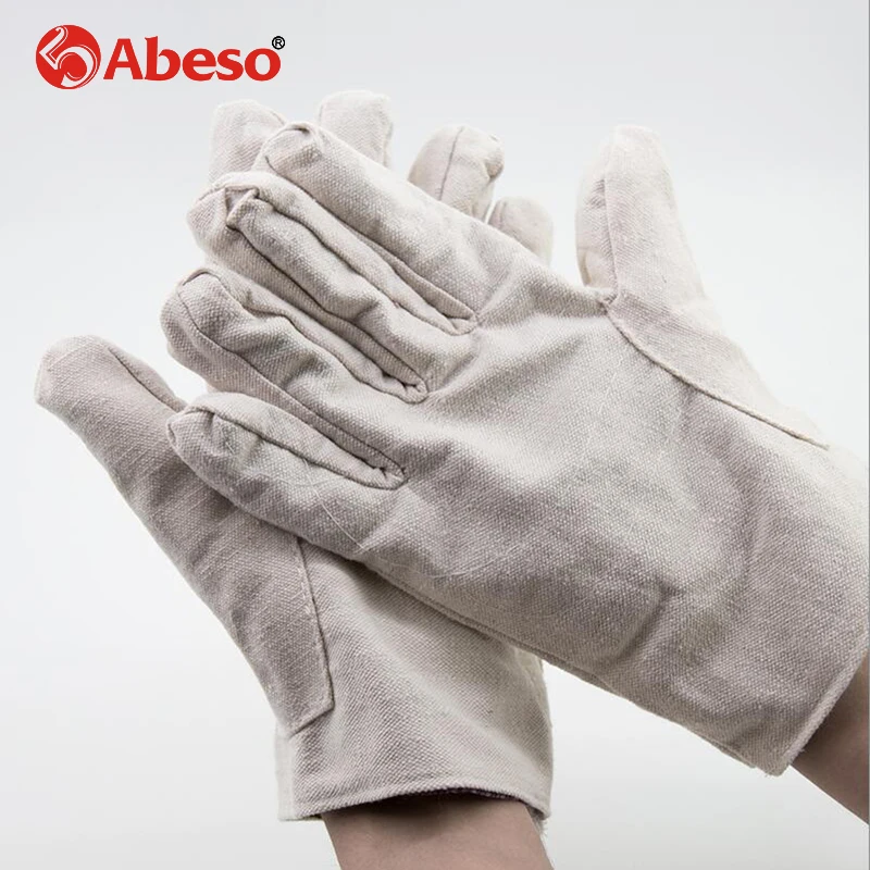 Abeso двойные перчатки из ткани товары для рабочих утолщение промышленные работы охраны труда страхование оптовая продажа сварочного