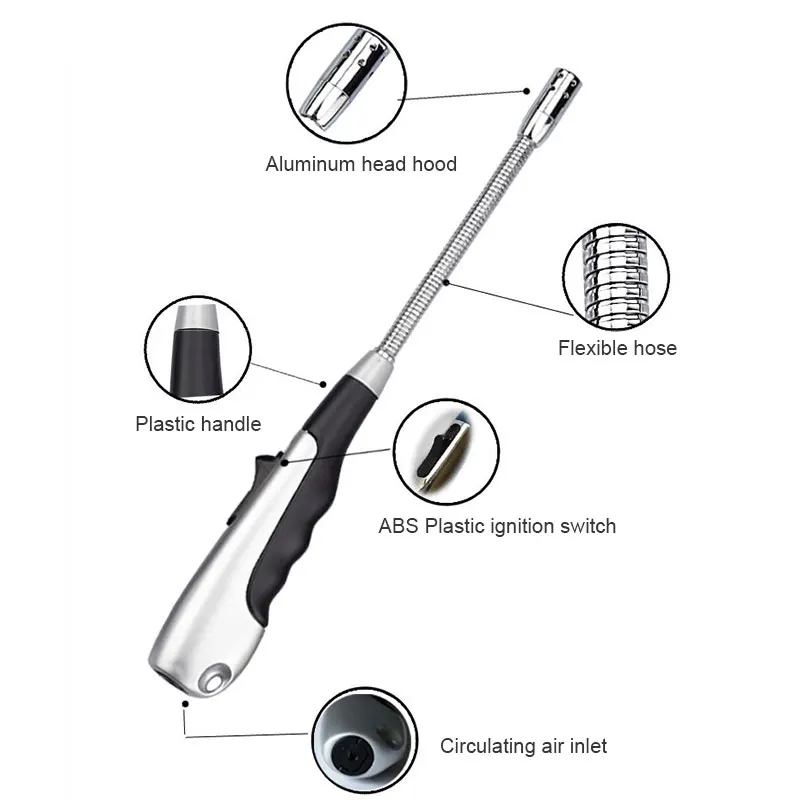 Горячая Зажигалка Факел струйные зажигалки 360 градусов Регулируемая зажигалки для кухни барбекю камин FQ-ing
