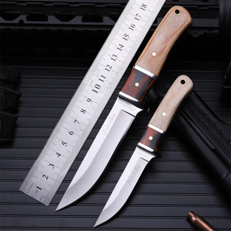 

Outdoor self-defense field high hardness small straight knife wilderness survival the folding fruit knife cutter whitewood