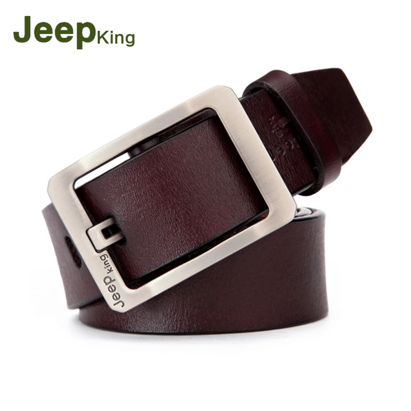 

JEEPKING Men Belts male Genuine Leather strap Luxury Brand man leather belt Fashion mens Pin Buckle belts for men belt NO4