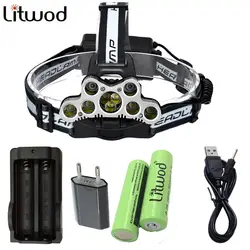 Litwod Z30 9 CREE белый свет Светодиодные фары фара глава фонарик факел xm-l T6 фары USB двойной Зарядное устройство Аккумуляторы + зарядное устройство