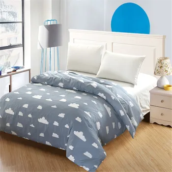

Modern simple style Spring Boys gray White clouds Bedding 100% Cotton Cute kind off kids child gift Duvet Quilt Cover full size