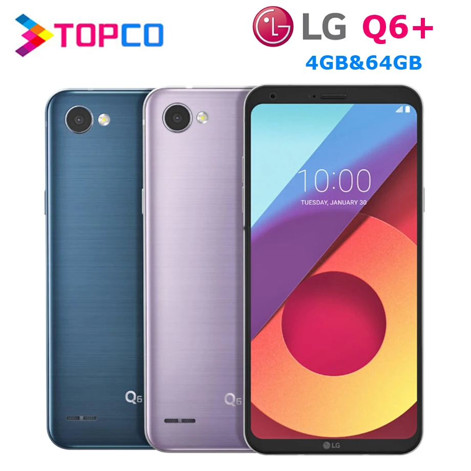 LG Q6+ разблокированный 4G Android мобильный телефон Восьмиядерный 5," две sim-карты 13 МП и 5 Мп 4 Гб ram 64 Гб rom