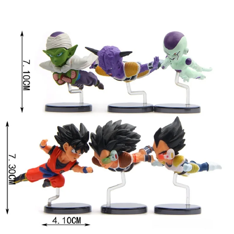 6pcs/lot Son Goku 7.1-7.3cm Figurine Dragon Ball Flight PVC Action Figures Toys Anime Dragon Ball Figure Collectible Model Toys