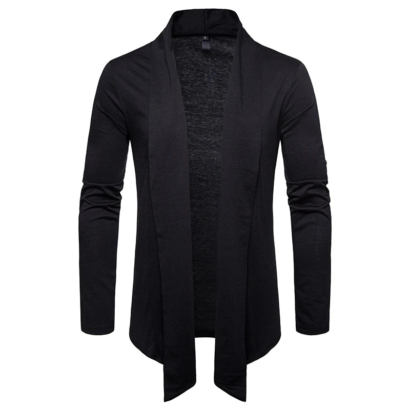 Fancy Solid Color Cardigan Sweater Men Casual Slim Fit