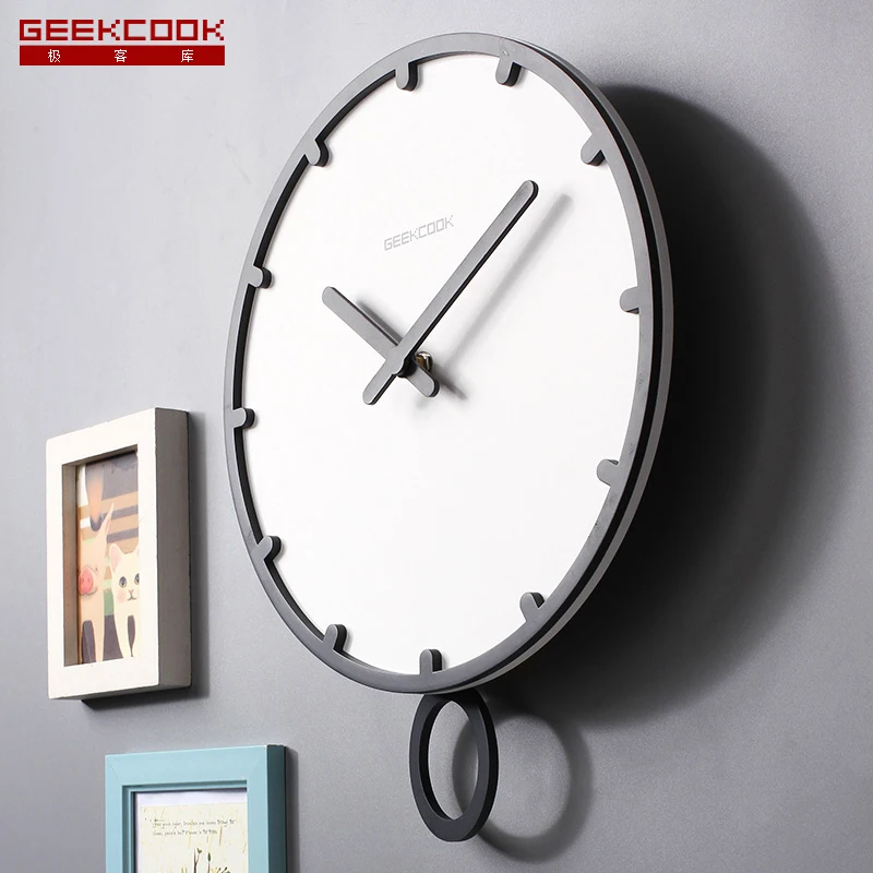 

Geekcook 2 size large wall clock modern design Without Glass 3d swing wall clock Vintage Time Silent Home Cafe Office Study Room