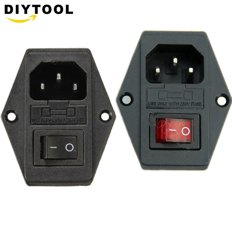

10A 250V Power Switch AC Part For Makerbot For Ultimaker 3 in 1 Fuse Supply Socket Outlet Red Black Triple 3D Printers Parts