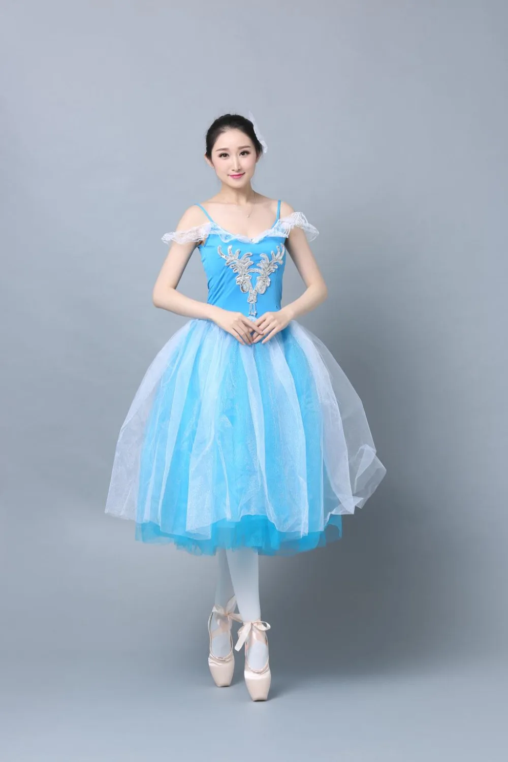 Романтическая балетная пачка для взрослых, юбка для репетиции, костюм лебедя для женщин, длинное Тюлевое платье, белый, розовый, голубой цвет, балетная одежда
