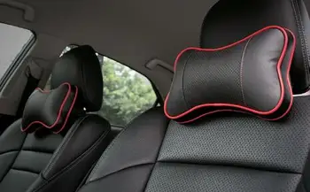 

New Arrival Car Neck Pillows Both Side Pu Leather Single Headrest Fit For Most Cars Filled Fiber Universal Car Pillow