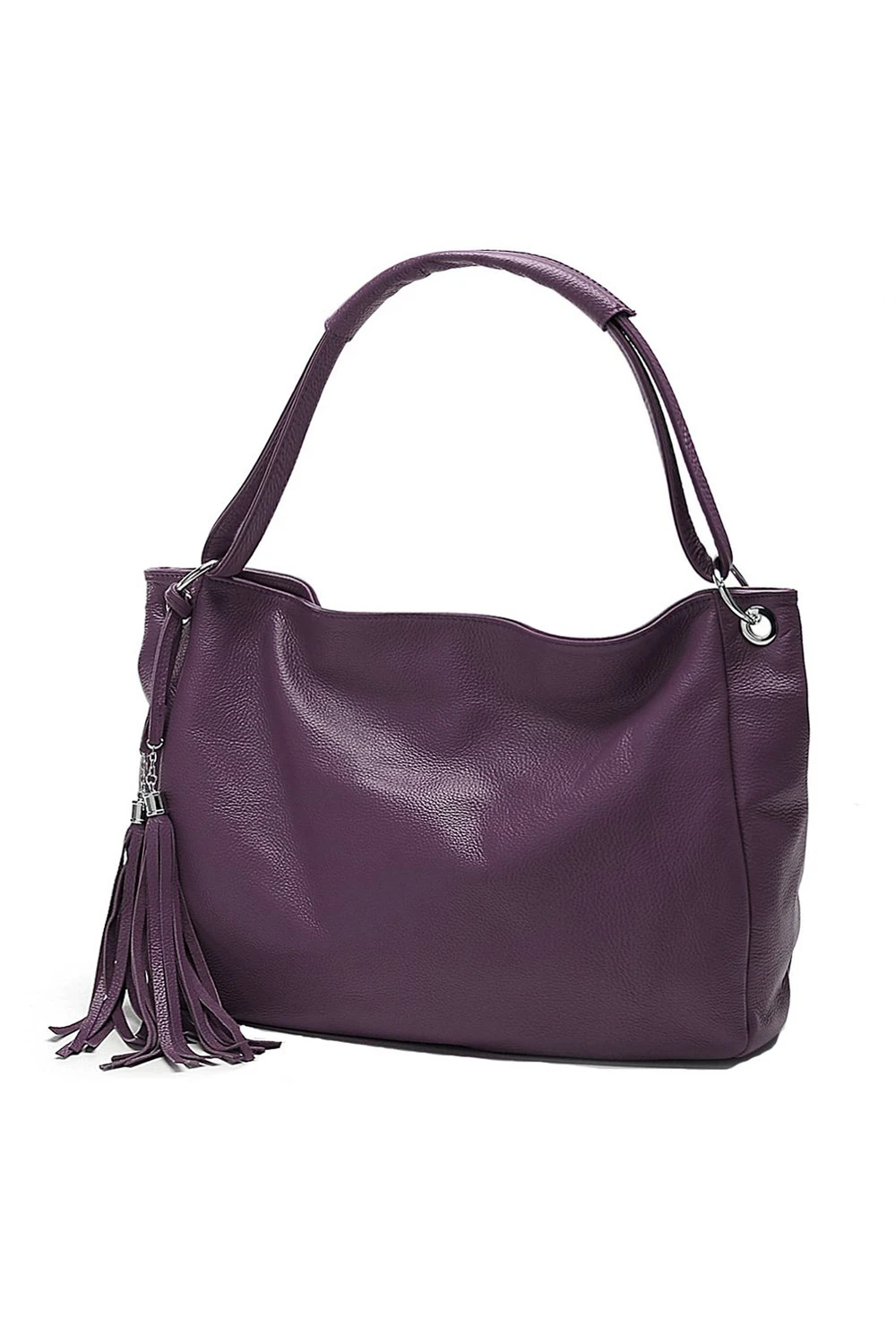 Beste Hot Fashion Handtas PU Leer Ritssluiting Kwastje Crossbody Schoudertas Paars