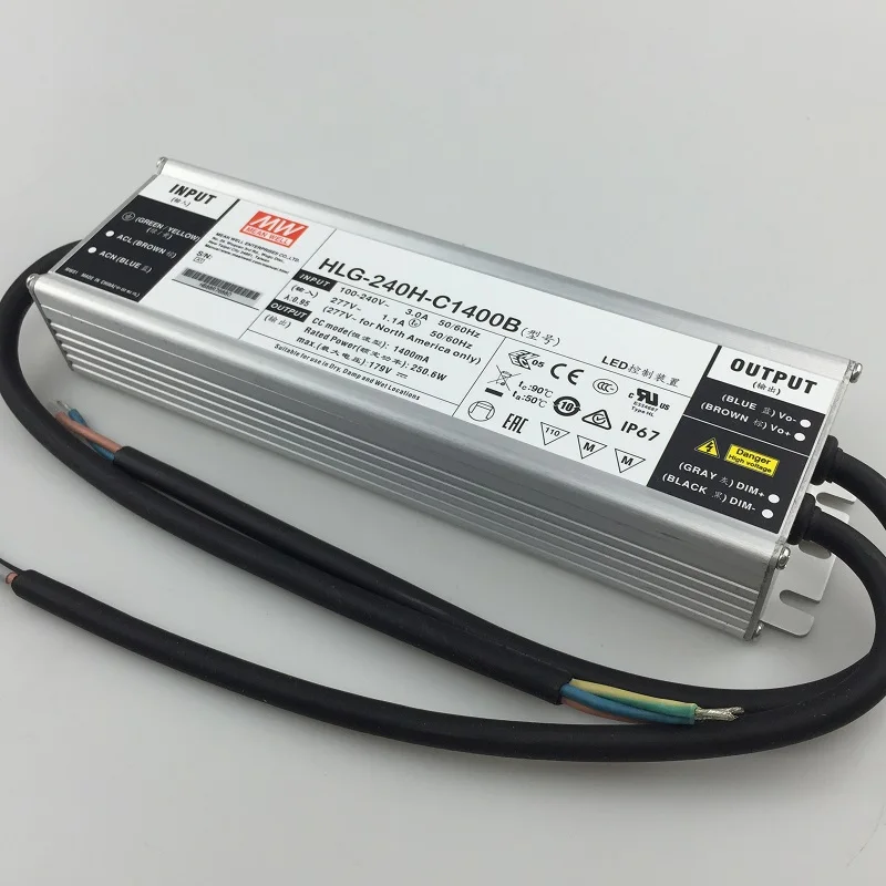 

3pcs/lot Original Taiwan Meanwell dimmable led driver HLG-240H-C1400B for cree cob cxb3590