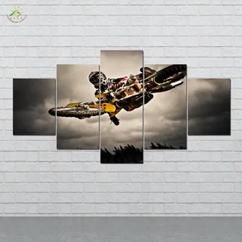

Offroad motorcycle Wall Art HD Prints Canvas Art Painting Modular Picture And Poster Canvas Painting Decoration Home 4 PIECES