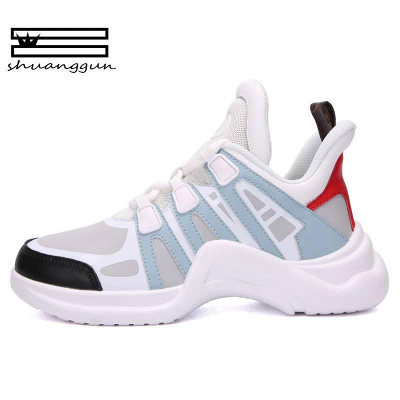 

2019 Shoes White Shoe Women Fashion Brand Retro Platform Sneaker Lady Autumn footwear Black Breathable chaussure Soft ST314