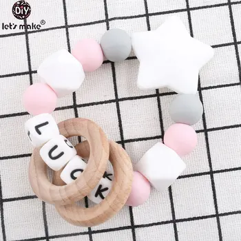 

Let's make 1PC Personalised Baby Nursing Bracelet Safe and Natural Baby Teether Silicone Accessory Sensory Children's Jewelry