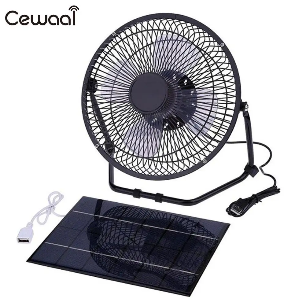 

5.2W 6V Solar Panel 6V Solar Panel with 8inch Fans Outdoor Battery Charger Multifunctional Universal