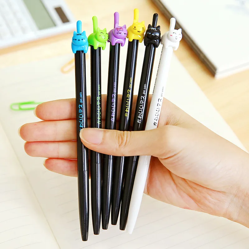Гелевая ручка с милыми кошками 8 шт./лот 0 5 мм черными чернилами|zakka stationery|pen zakkacat gel