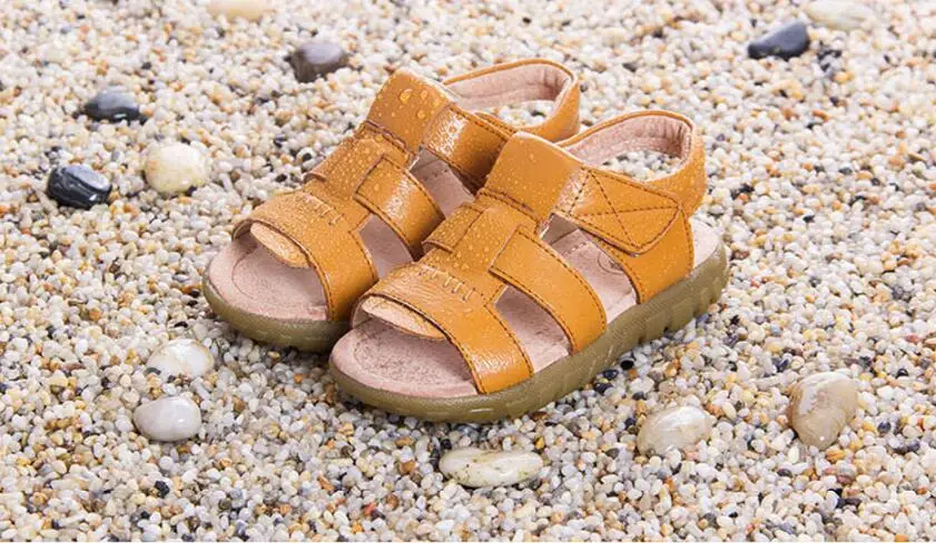 Children's genuine leather sandals-17